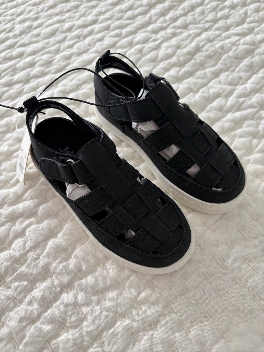 NWT Jumping Beans Black Fisherman Sandal Sneaker Size 7T